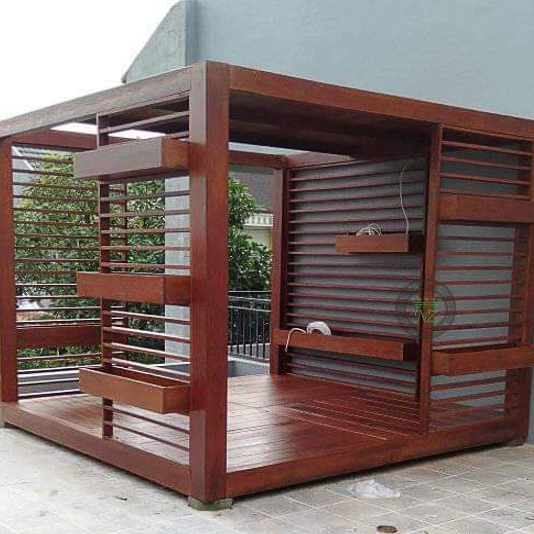 pergola kubus kayu jati
