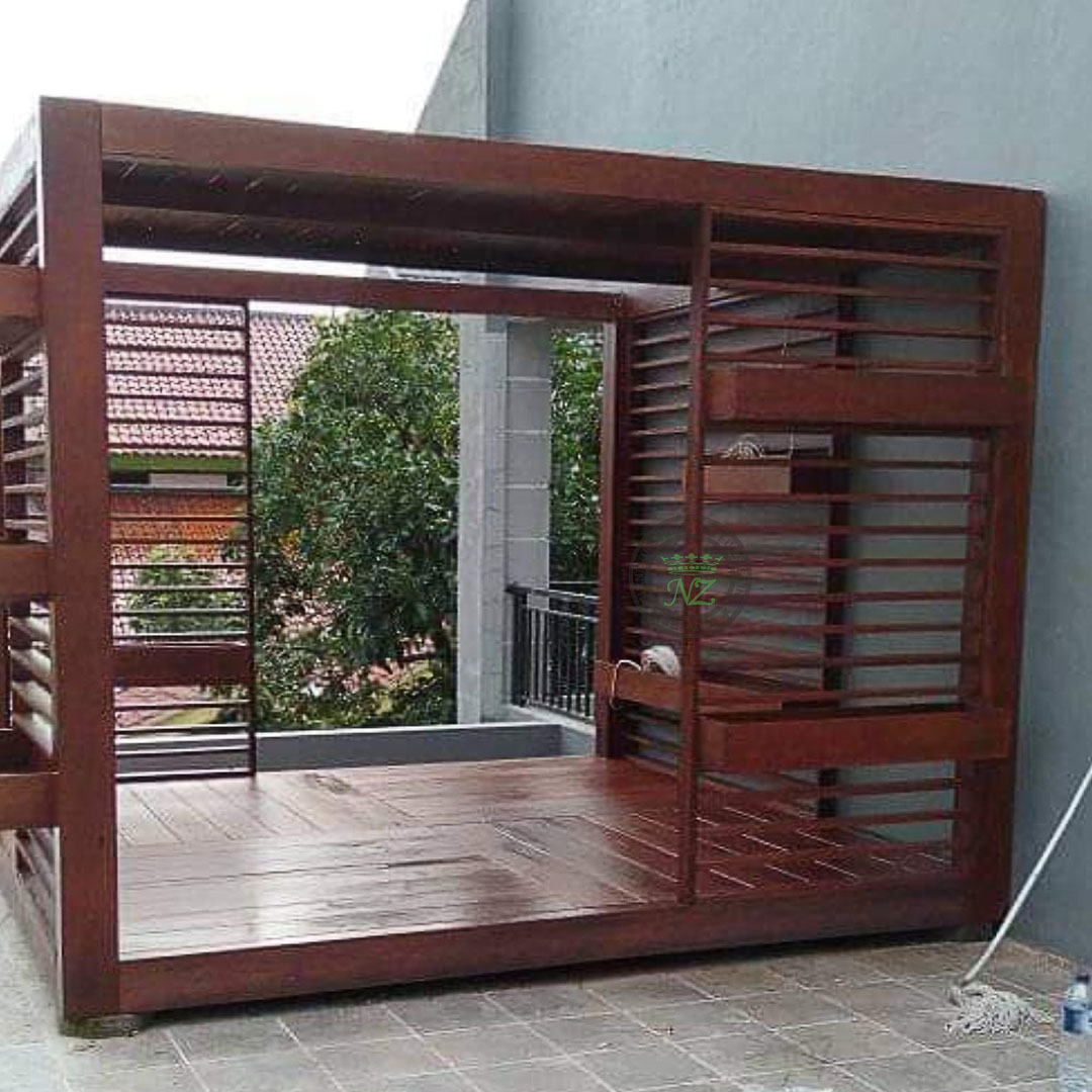 pergola kubus kayu jati
