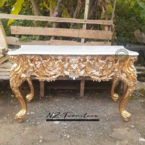 french marble top console table