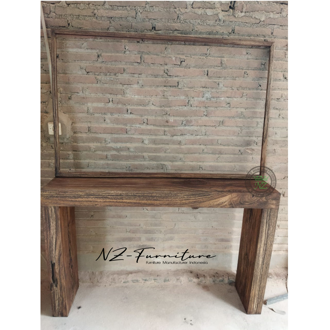 Meja Konsul Rustic Kayu Jati Solid