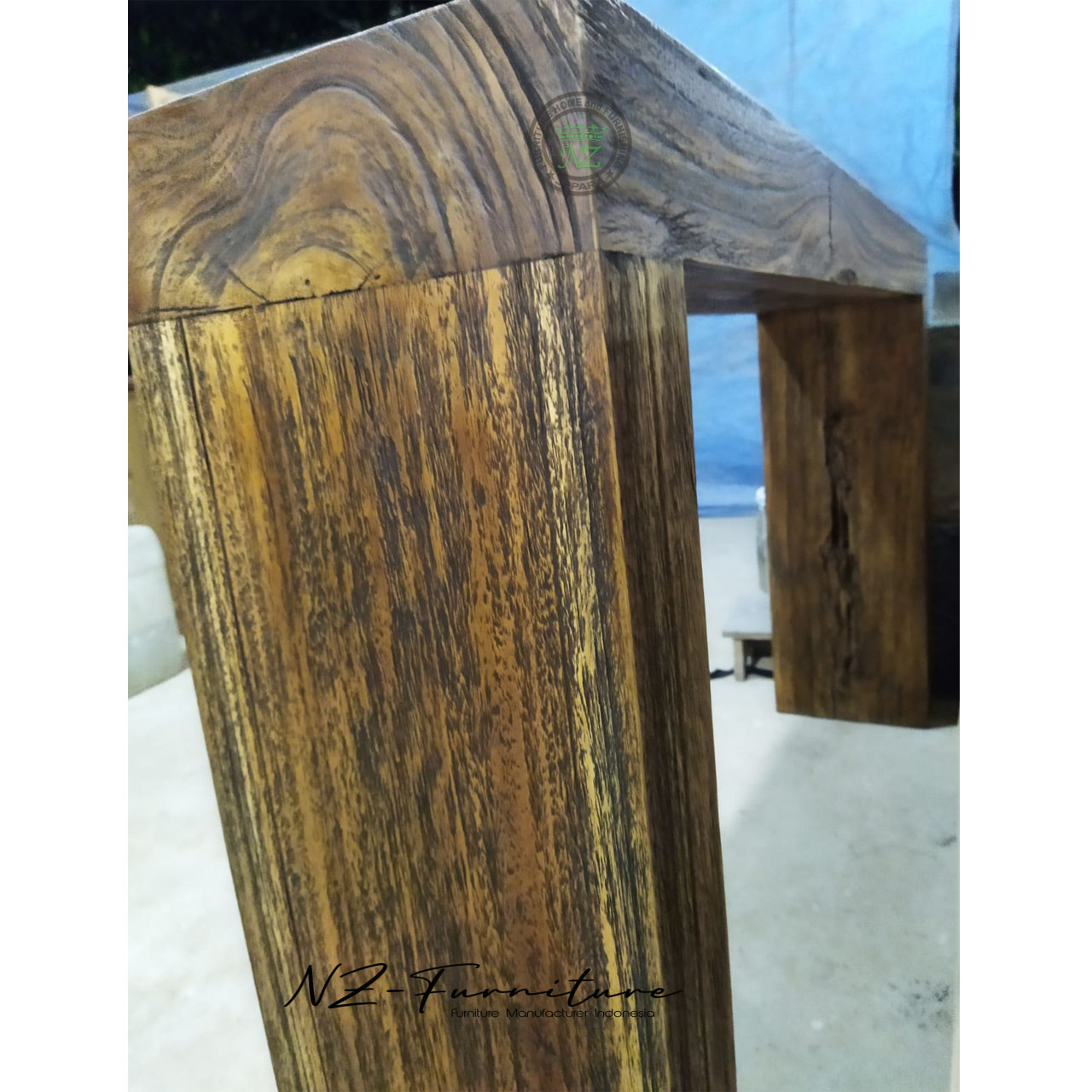 Meja Konsul Rustic Kayu Jati Solid