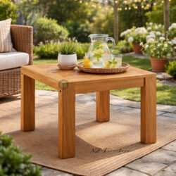 Indonesian teak square side table outdoor garden furniture