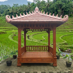 Premium Solid Teak Wood Gazebo 250 x 250 cm Handmade in Jepara Indonesia